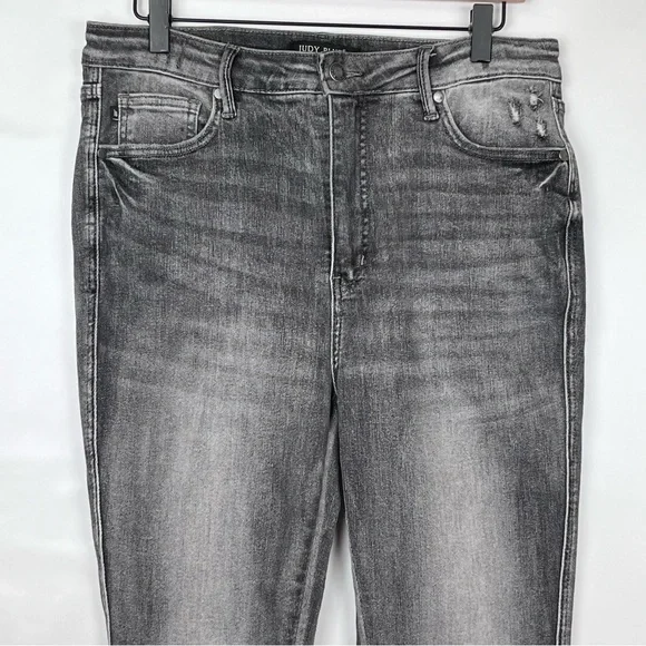 Judy Blue Jeans Size 31 Gray Denim High Waist Tummy Control Released Hem - Picture 5 of 16